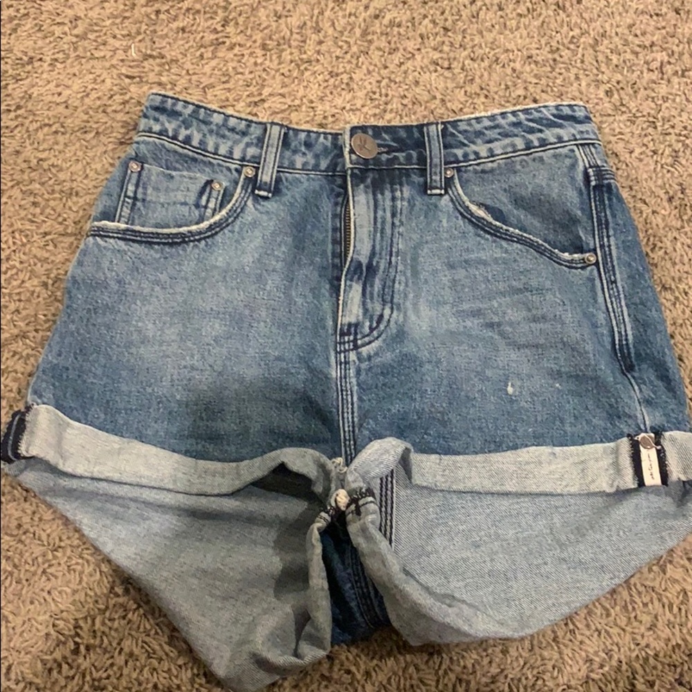 ONE TEASPOON HIGH WAISTED DARK WASH SHORTS